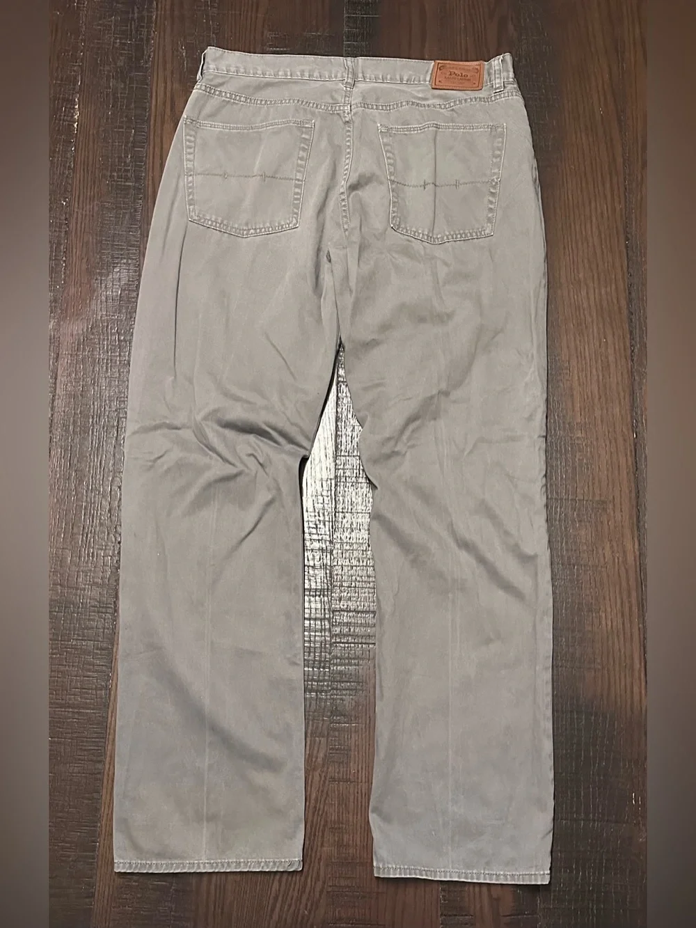 Polo Ralph Lauren Gray Jeans Size 35x32 Casual 5 Pocket Pants Classic Straight